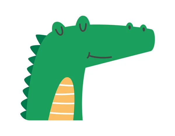 Drôle Tête Crocodile Illustration Vectorielle — Image vectorielle