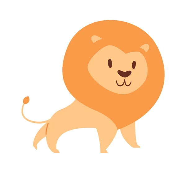 Mignon Bébé Lion Sauvage Vector Illustration — Image vectorielle