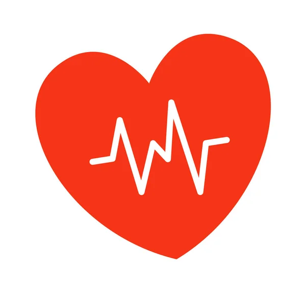 Pulse Symbol Heart Vector Illustration — Stock Vector