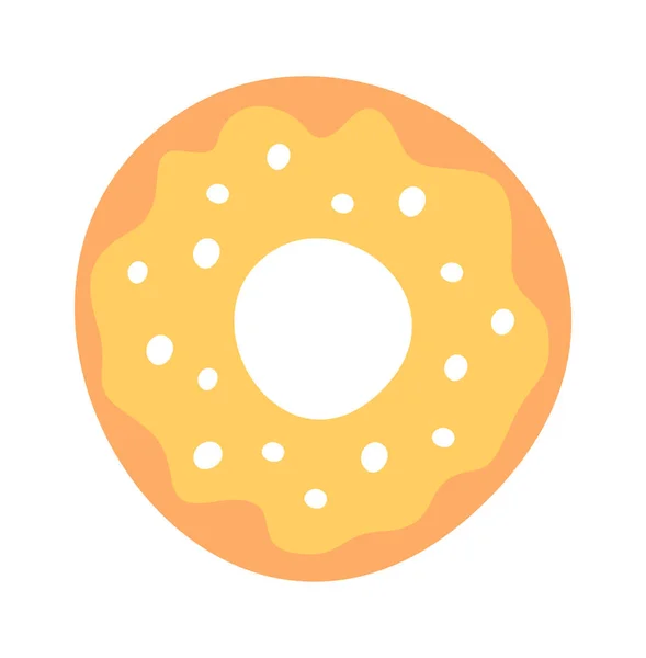 Düz Donut Tatlı Vektör Llüstrasyonu — Stok Vektör