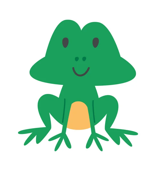 かわいいカエルのキャラクターベクトルイラスト — ストックベクタ