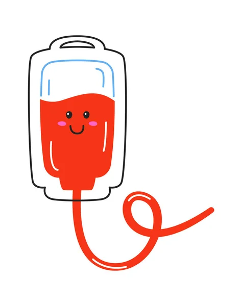 Paquete Dibujos Animados Con Sangre Para Transfusión Vector Illustration — Archivo Imágenes Vectoriales