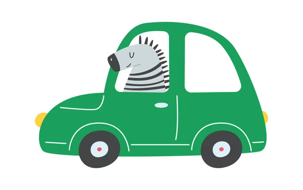 Zebra Μέσα Αυτοκίνητο Διάνυσμα Εικονογράφηση — Διανυσματικό Αρχείο