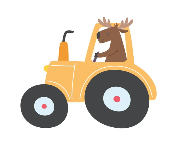 Cerf Tracteur Illustration Vectorielle — Image vectorielle