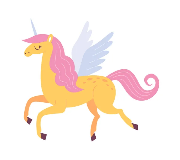 Running Magical Unicorn Vector Illustration — Stock Vector