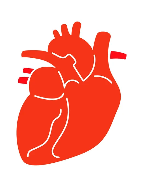 Flat Cartoon Heart Vector Illustration — Stock Vector
