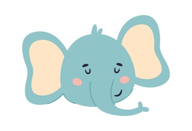 Fil Hayvan Başı Vektör İllüstrasyonu