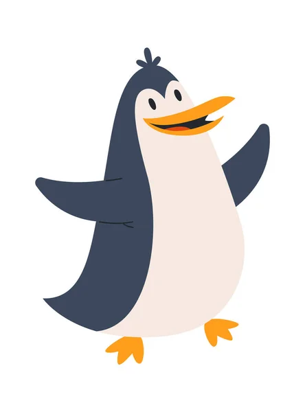 Tučňák Bird Dancing Vector Illustration — Stockový vektor