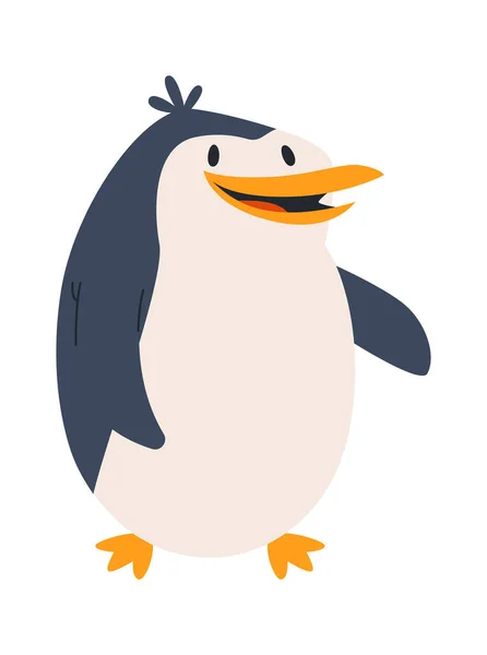 Veselý Tučňák Ptačí Vektor Ilustrace — Stockový vektor
