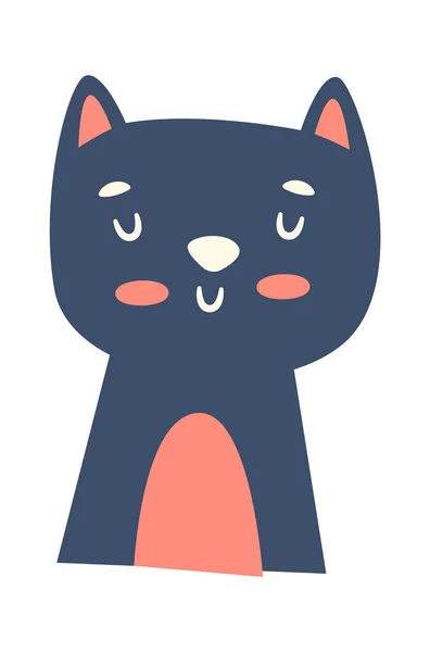 Cat Animal Head Vector Illustration — 스톡 벡터