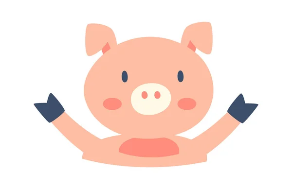 Schwein Tier Kopf Vektor Illustration — Stockvektor