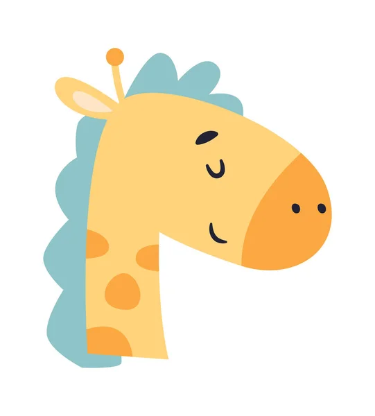 Illustration Vectorielle Tête Animal Girafe — Image vectorielle