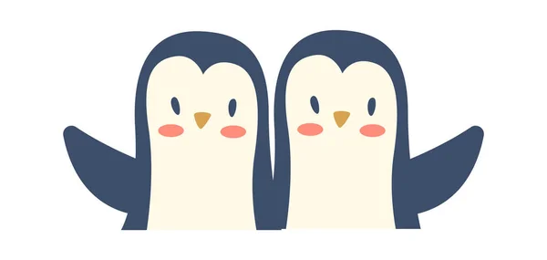Par Pingviner Vektor Illustration — Stock vektor