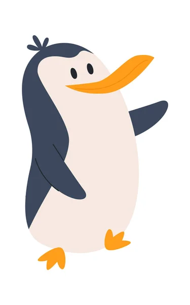 Tučňák Bird Dancing Vector Illustration — Stockový vektor