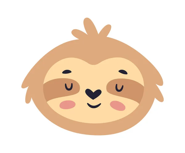 Sloth Animale Testa Vettoriale Illustrazione — Vettoriale Stock