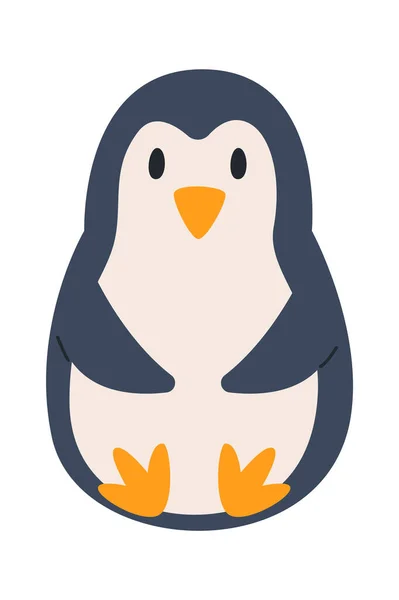 Pinguim Pássaro Sentado Vector Ilustração — Vetor de Stock