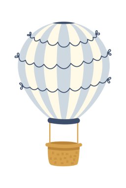 Uçan Sıcak Hava Balon Vektörü İllüstrasyonu