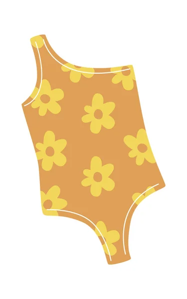 One Piece Swimsuit Ilustração Vetor Swimwear — Vetor de Stock