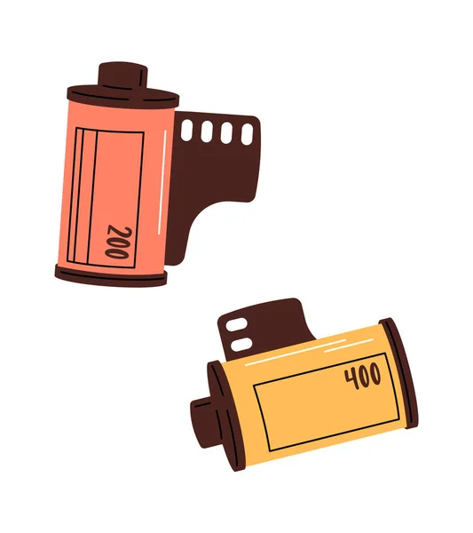 Ταινίες Επίπεδης Κάμερας Εικονογράφηση Διανύσματος — Διανυσματικό Αρχείο