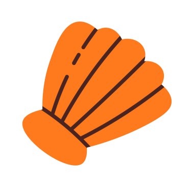 Düz Deniz Kabuğu Simgesi Vektör İllüstrasyonu