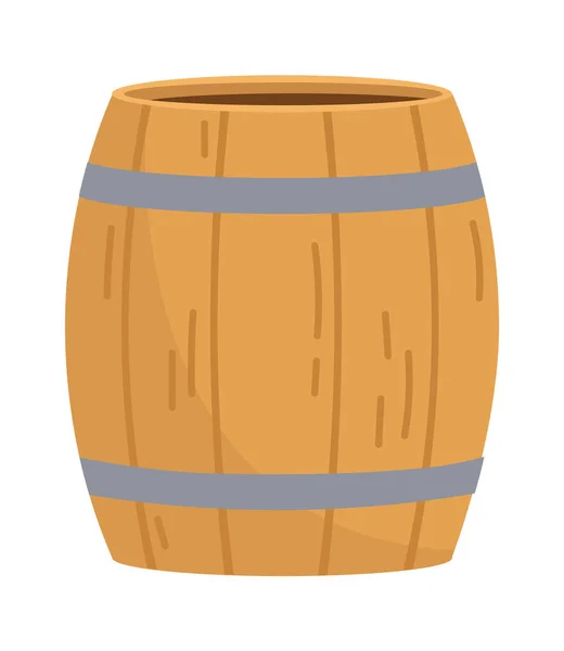 Retro Wooden Barrel Vector Illustration — Stock Vector