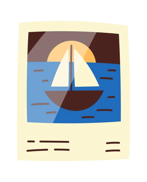 Открытки Векторной Иллюстрацией Яхты — стоковый вектор