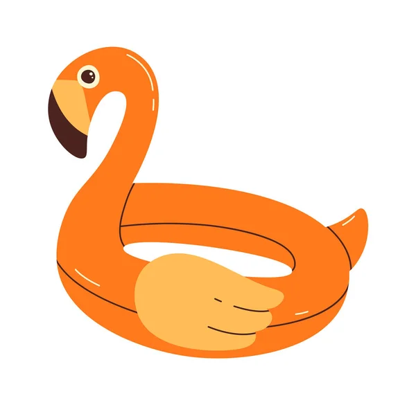 Swimming Flamingo Shape Lifebuoy Vector Illustration — Stock Vector