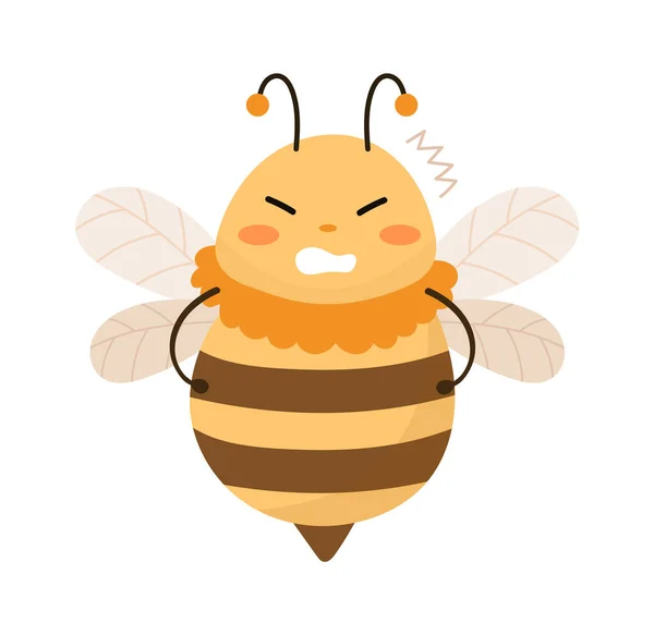 Biene Bekommt Böse Vektorillustration — Stockvektor