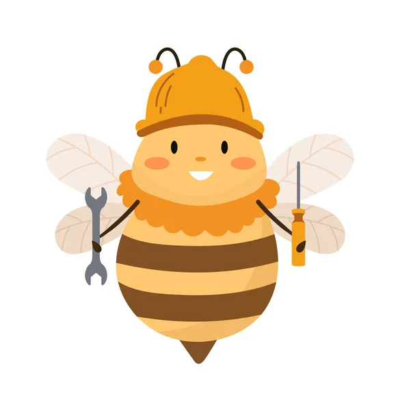Бджола Робочий Характер Вектор Ілюстрація — стоковий вектор