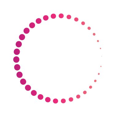 Yarım Tonlu Dairesel Noktalı Element Vektör İllüstrasyonu