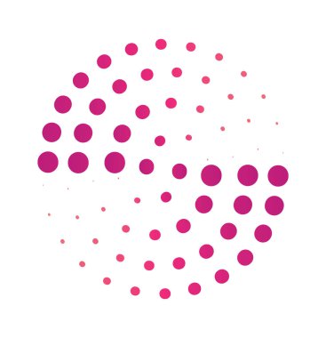 Yarım Tonlu Dairesel Noktalı Element Vektör İllüstrasyonu