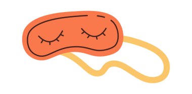 Uyuyan Maske Düz Vektör İllüstrasyonu