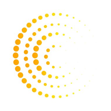 Yarım Tonlu Dairesel Noktalı Element Vektör İllüstrasyonu