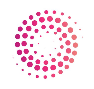 Yarım Tonlu Dairesel Noktalı Element Vektör İllüstrasyonu