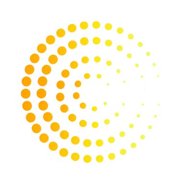 Yarım Tonlu Dairesel Noktalı Element Vektör İllüstrasyonu