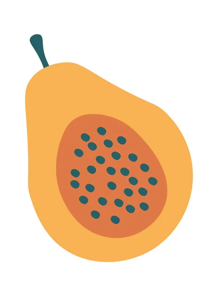 Papaya Fruit Slice Vector Ilustração — Vetor de Stock