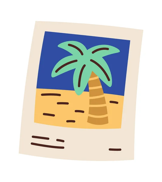 Pocztówki Plaży Raj Wektor Ilustracja — Wektor stockowy