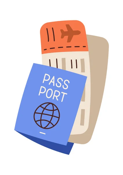 Passaporte Bilhete Para Viagem Vector Ilustração — Vetor de Stock