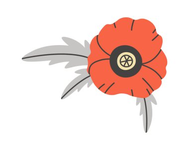 Vector Illustration yapraklı yaban çiçeği gelinciği