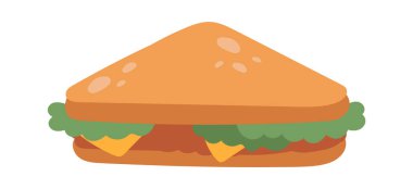 Kızarmış Sandviç Öğlen Yemeği Vektörü İllüstrasyonu