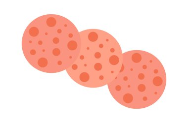 Salam Sosisi Dilimleme Vektörü İllüstrasyonu