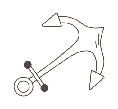 Deniz Gemisi Çapa Vektörü İllüstrasyonu