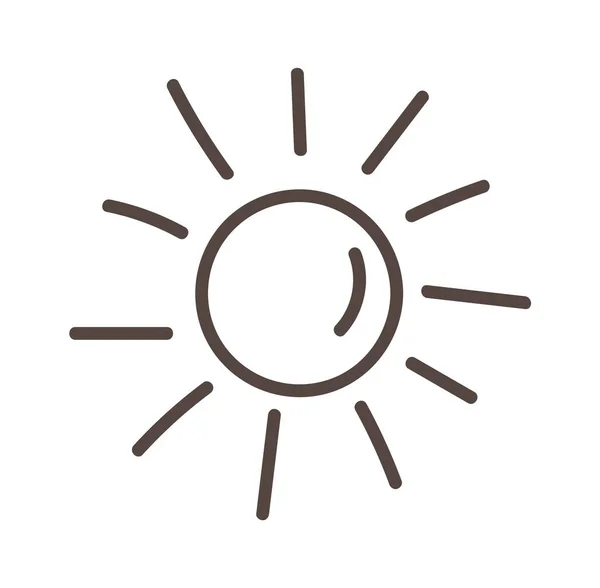 Slunce Vektorovou Ilustrací Paprsků — Stockový vektor
