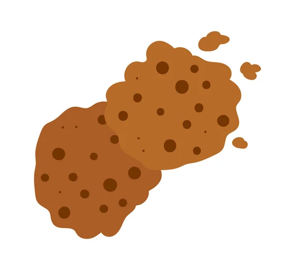 Kekse Mit Schokolade Vektor Illustration — Stockvektor