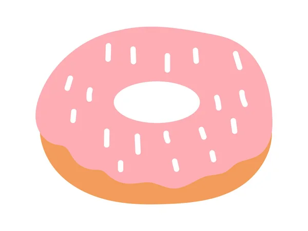 带粉红松饼矢量图解的甜甜圈 — 图库矢量图片