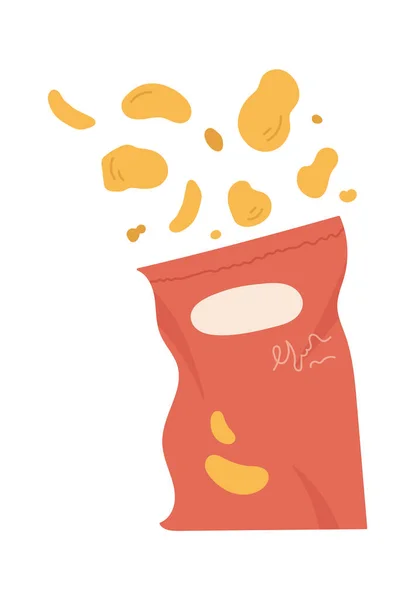 Batatas Fritas Snack Vector Ilustração —  Vetores de Stock
