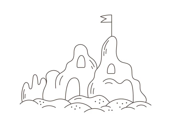 Castelos Areia Praia Vector Ilustração —  Vetores de Stock