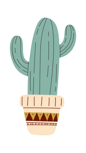 Planta Cactus Ilustración Vector Olla — Vector de stock