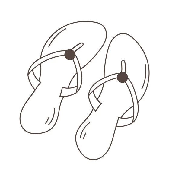 Woman Flip Flops Sepatu Vektor Ilustrasi - Stok Vektor