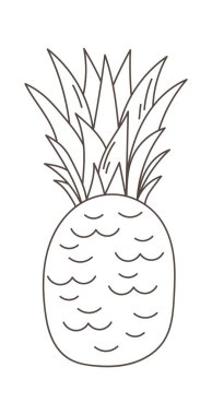 Ananas Meyveli Sıralı Vektör İllüstrasyonu